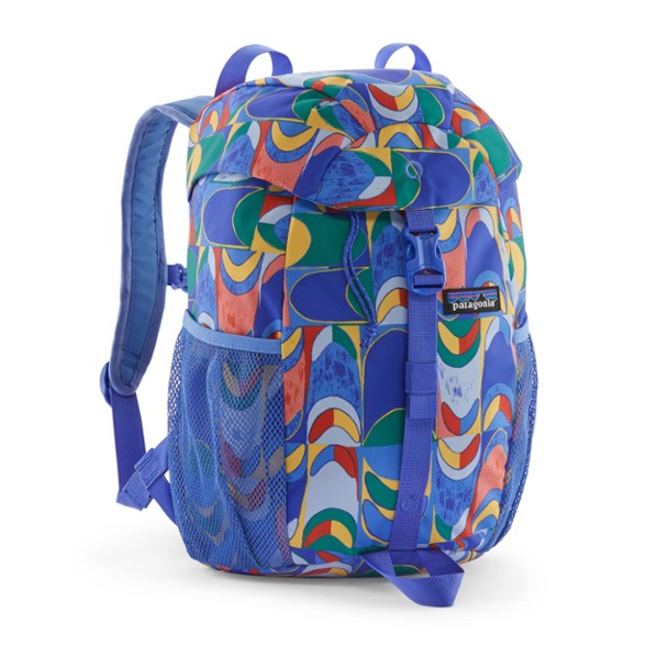 Front view of the TrailTrek kids backpack showing adjustable shoulder straps and water bottle pocket