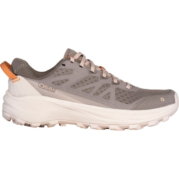 Close-up of Katabatic Eco-Lite Women's Hiking Shoes on rocky terrain.