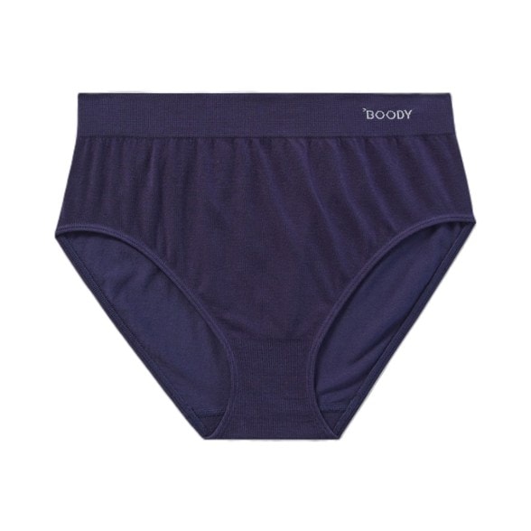 Front view of eco-friendly high-waist full briefs showcasing the soft waistband.