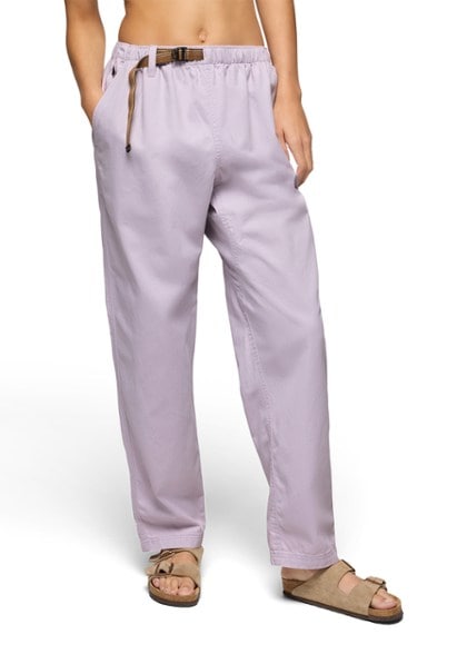 Front view of Eco-Friendly Women's Climbing Pants showcasing the tapered leg design and adjustable waistband.