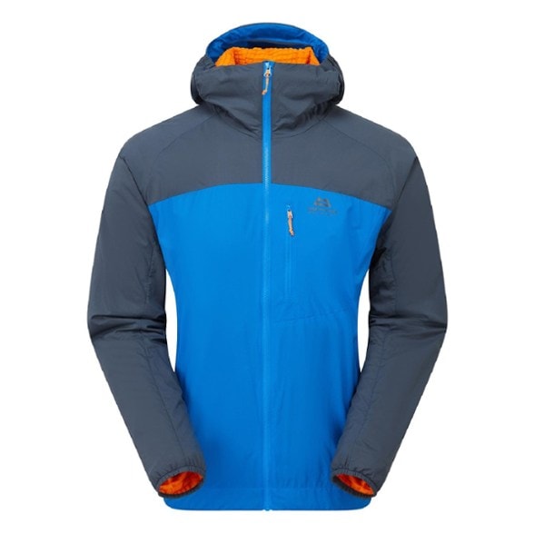 Men's Aerotherm Windproof Hiking Jacket, front view, ideal for outdoor activities.