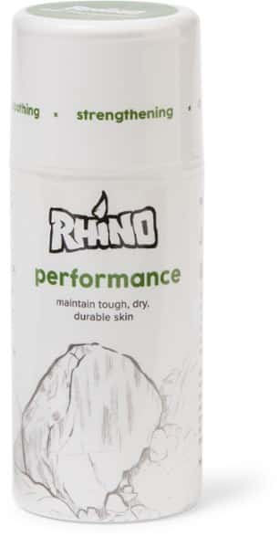 Rhino Skin Solutions Performance Cream applied on hands while rock climbing.