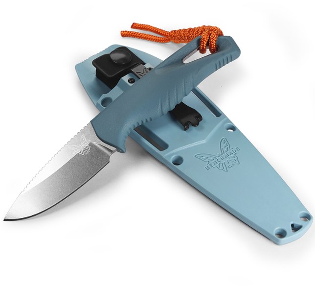 Benchmade Intersect EDC knife with Sonar Gray sheath, ideal for camping
