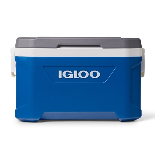 Latitude 52 cooler with drinks and snacks, perfect for family trips.
