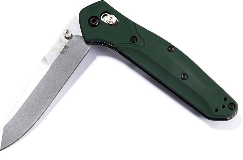 Benchmade 940 Osborne Tactical Folding Knife with axis locking mechanism, ideal for camping and hiking.