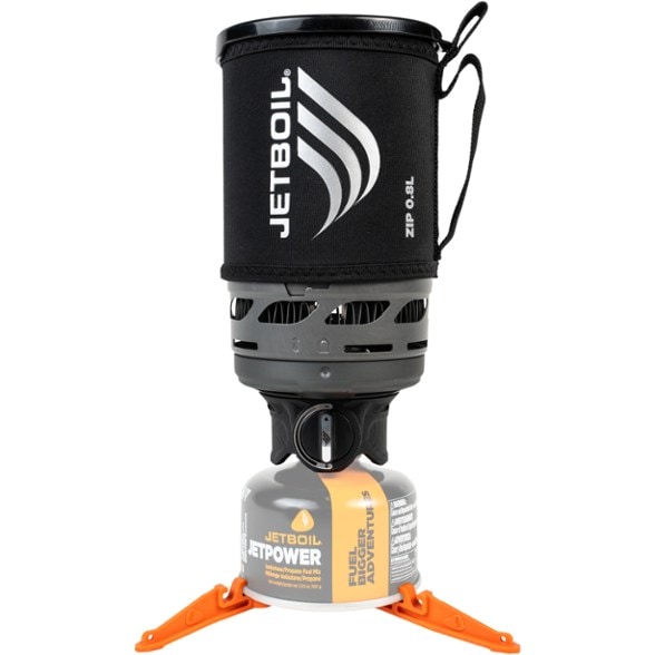 Jetboil Zip stove packed into cooking cup on rocky terrain