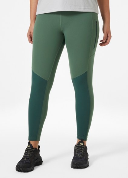 Front view of Helly Hansen TrailFlex women's hiking tights showing high waist design