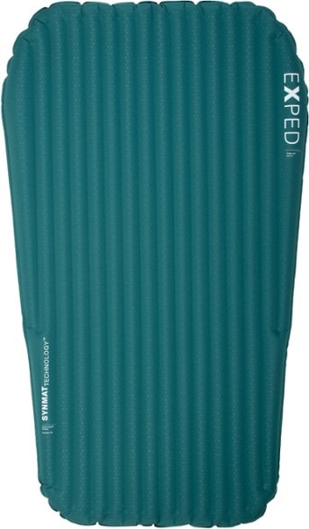 Exped Dura Duo 5R sleeping pad showcasing its lightweight and durable material in a camping setting.