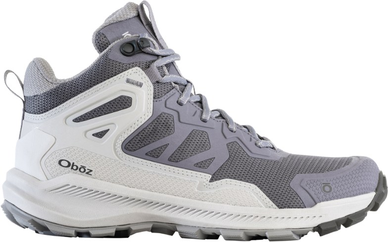Side view of Katabatic women's hiking boots showcasing breathable mesh and TPU overlays.