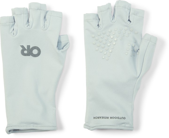 ActiveIce UV Protection Sun Gloves worn while hiking, showcasing their fingerless design.