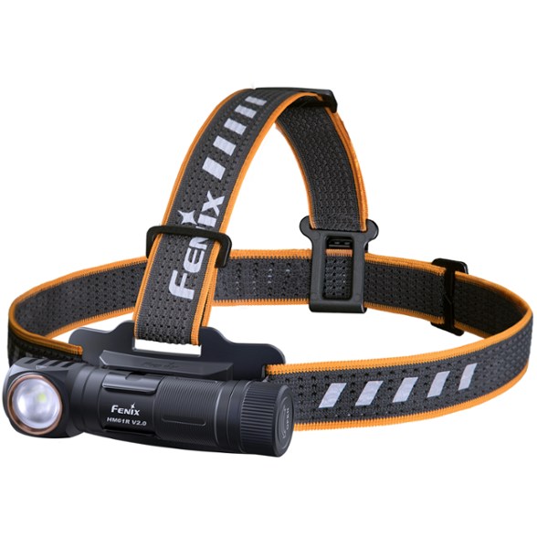 Fenix HM61R V2.0 headlamp in use while camping, showing its bright LED output.