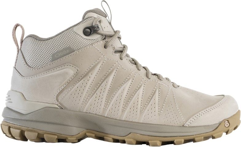 Side view of Eco-Friendly Women's Waterproof Hiking Boots showcasing the nubuck leather and CORDURA mesh.