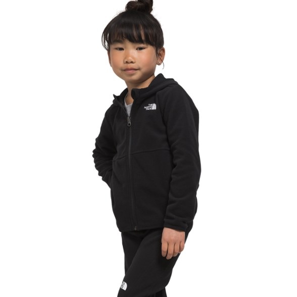 Glacier Kids' Fleece Full-Zip Hoodie in action during a winter hike.