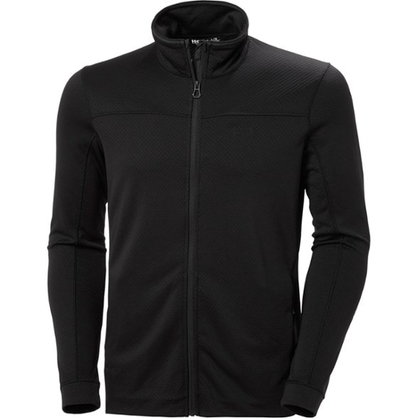 Eco-Comfort Midlayer Jacket for Men in action on a hiking trail, showcasing its warm fleece material.