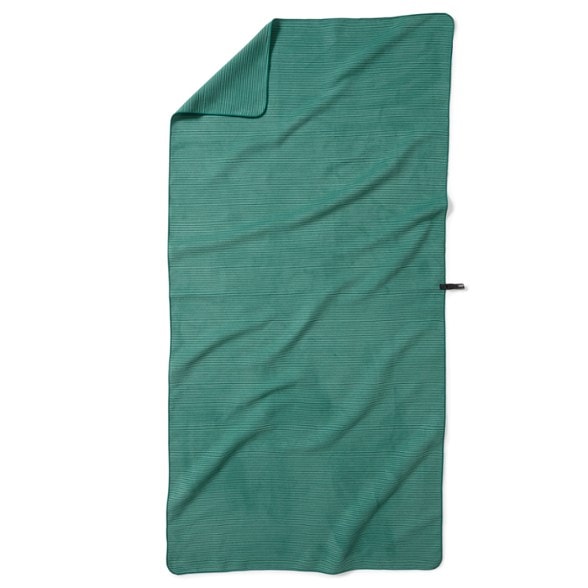 EcoLite Quick-Dry Travel Towel hanging to dry after use at a campsite