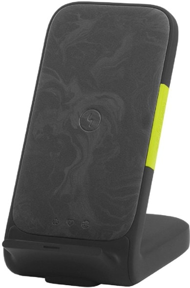 PowerHub Multi-Device Wireless Charger from a side angle, charging multiple devices at once.