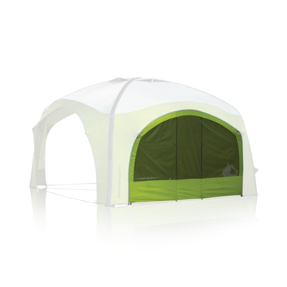 Zempire Aerobase 3 Inflatable Shelter Deluxe Wall showing mesh window and zipper features
