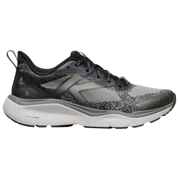 Side view of Leiki SwiftTrail lightweight hiking shoes for women with ankle support on rocky trail