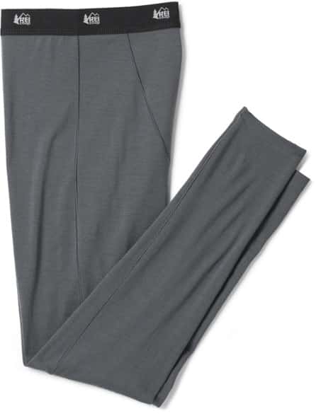 Front view of SummitSoft kids' merino wool base layer showing slim fit and waistband comfort