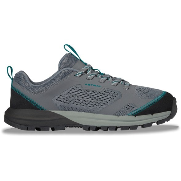 Astral TR1 Loop women's hiking shoes from the side, highlighting the lightweight design and sturdy grip.