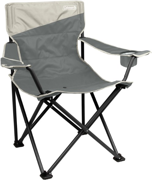 Side view of the oversized quad camping chair showing its robust steel frame and spacious seat.