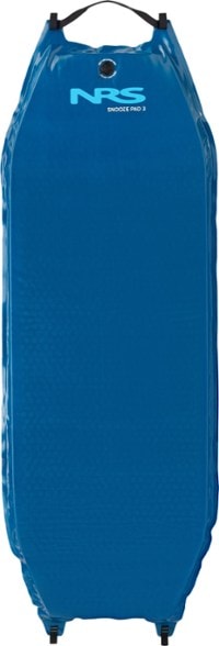 Top view of NRS SnoozePad 3 self inflating sleeping pad showcasing durable insulation and tapered design