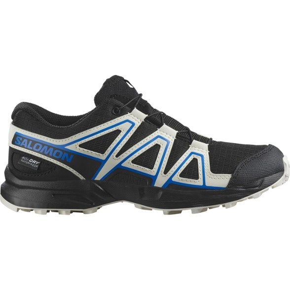 Close-up of Salomon Kids' Speedcross Waterproof Hiking Shoes showcasing the anti-debris mesh.