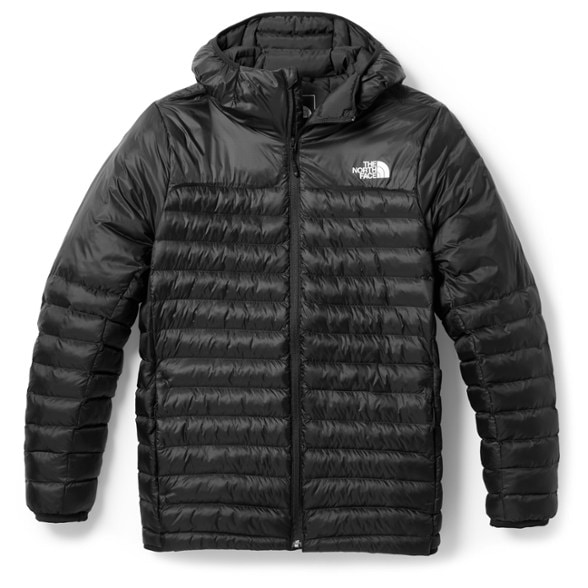 Front view of Terra Peak Eco Insulated Hoodie, showcasing its stylish design and durability for outdoor activities.