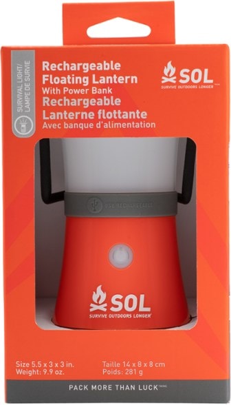 AquaGlow lantern floating on water, showcasing its waterproof design