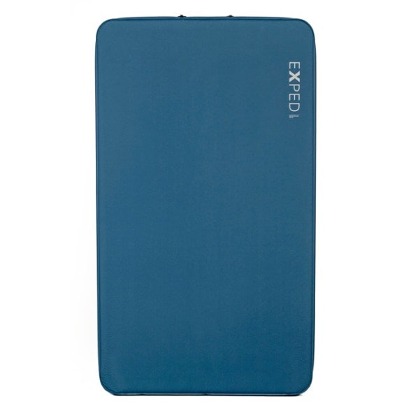 Exped DeepSleep Duo Camping Pad inflated in a tent, demonstrating its spaciousness.
