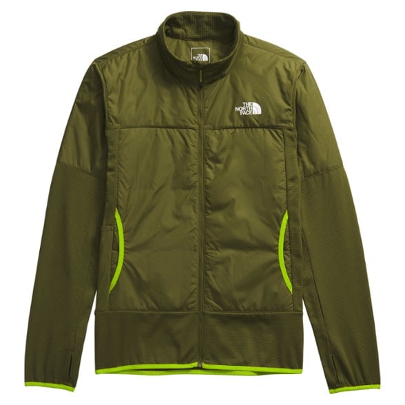Men's Winter Warm Pro Insulated Jacket in action on a snowy trail, showing its wind-resistant capabilities.