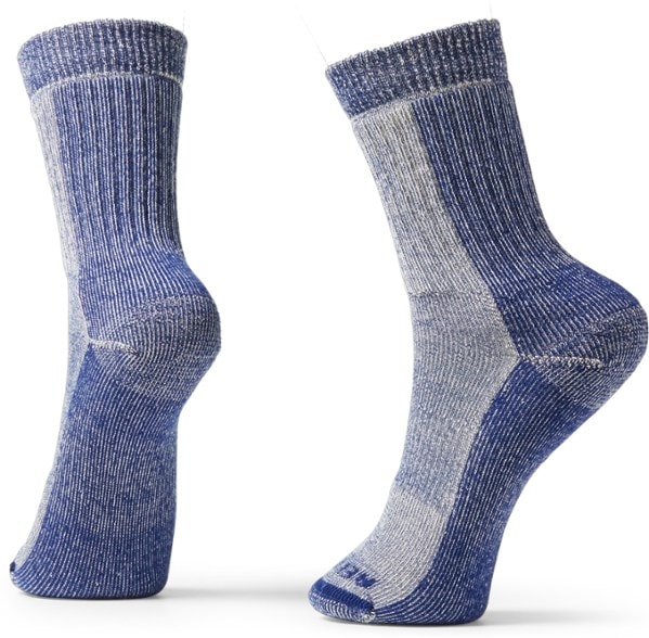 Kids' hiking socks showing reinforced heel and toe for durability.