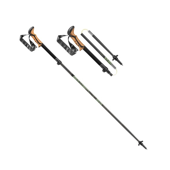 Leki Khumbu FX TA trekking poles folded and ready for storage