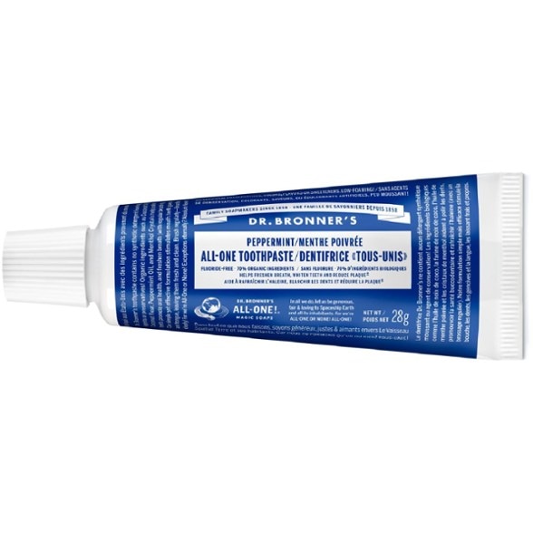 Eco-friendly travel toothpaste in a recyclable tube, perfect for fresh breath on the go.