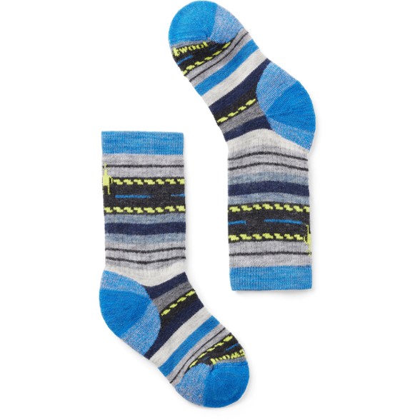 Kids hiking socks showing a vibrant pattern, ideal for outdoor adventures.