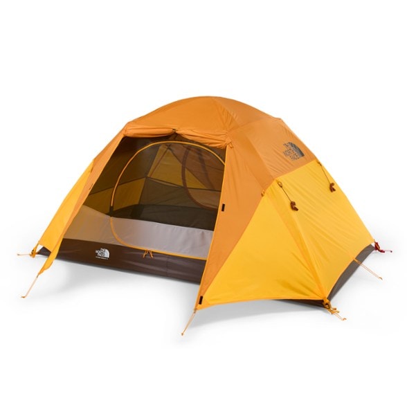 North Face Stormbreak 2 tent showcasing large doors and spacious interior for 2-person camping.