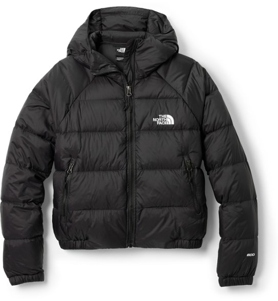 Front view of the Hydrenalite Women's Insulated Down Hoodie highlighting the stylish design and water-repellent finish.