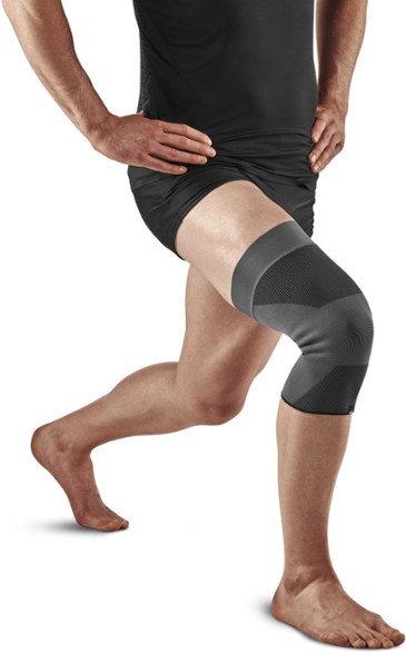 Front view of the Elite Compression Knee Sleeve showcasing its snug fit for training.
