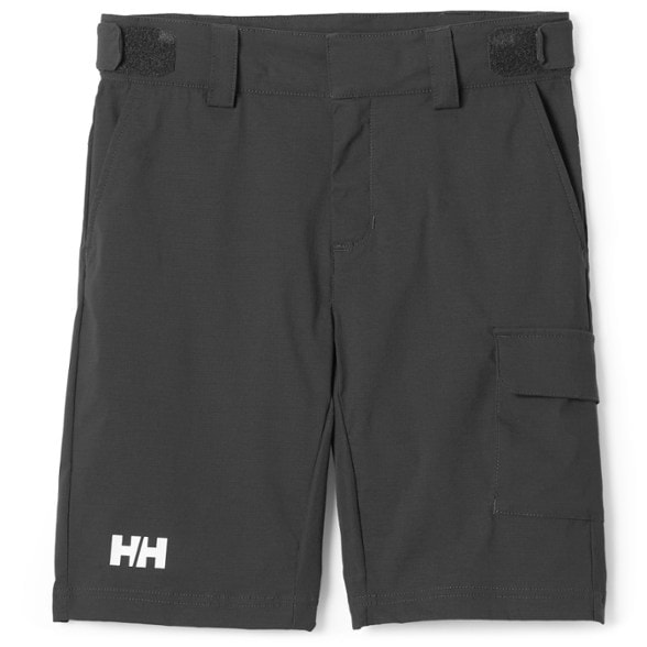 Kids wearing quick dry cargo shorts while hiking on a sunny day.