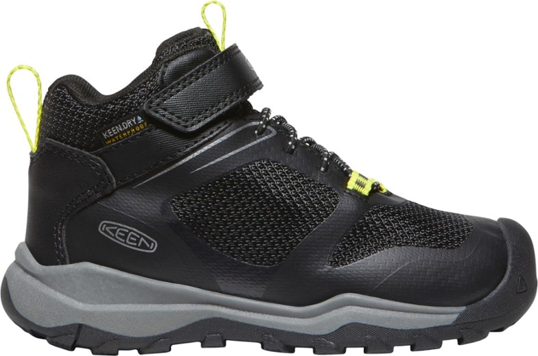 Side view of Wanduro Kids' Waterproof Hiking Boots showcasing secure lace-lock system.