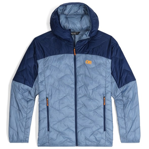 Front view of SummitCore LT Trail Hoodie worn in alpine setting, showcasing hood and ergonomic fit.