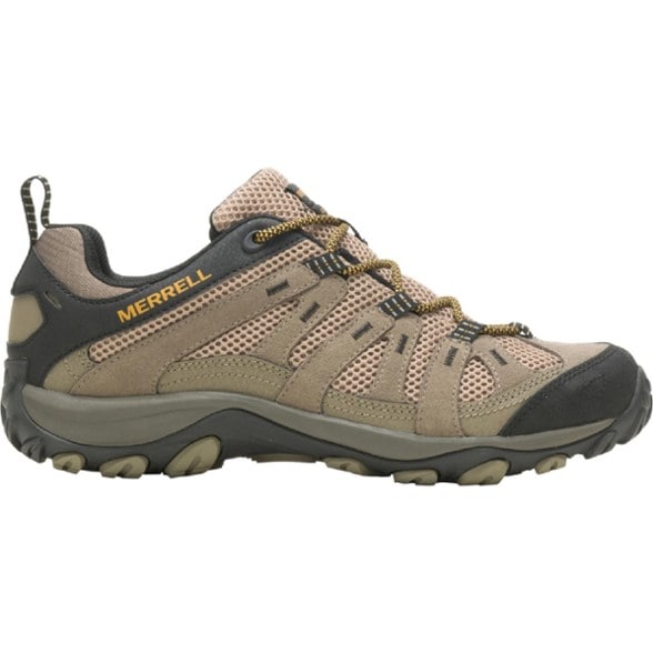 Merrell Alverstone 2 hiking shoes viewed from the side, showcasing the suede leather and mesh construction.