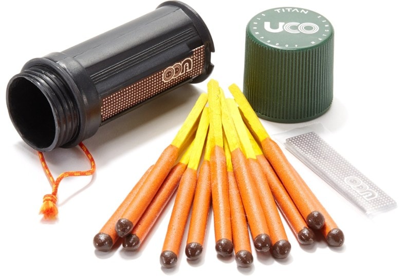 Titan Windproof Waterproof Match Kit showing matches and waterproof case