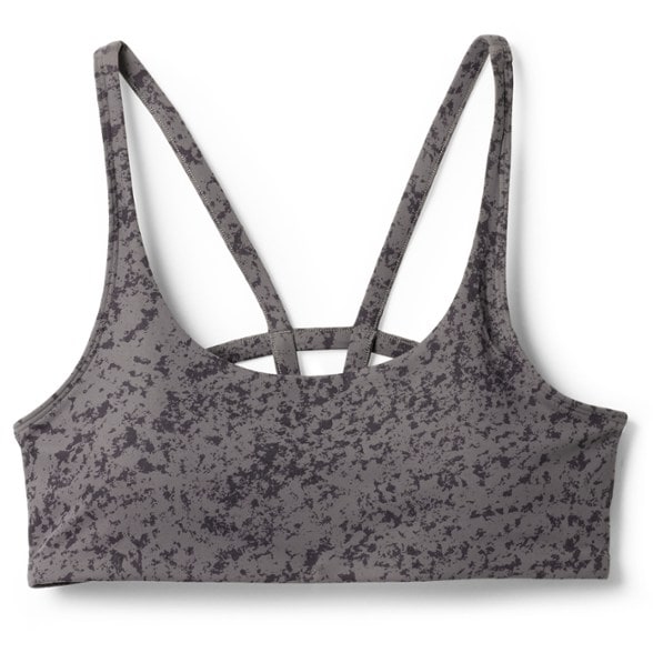 Vuori Yosemite bra in action during a hiking trip, showcasing its strappy design.