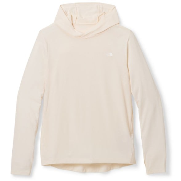 Men's Eco-Friendly Adventure Sun Hoodie in action during a sunny hike, showcasing UPF protection.