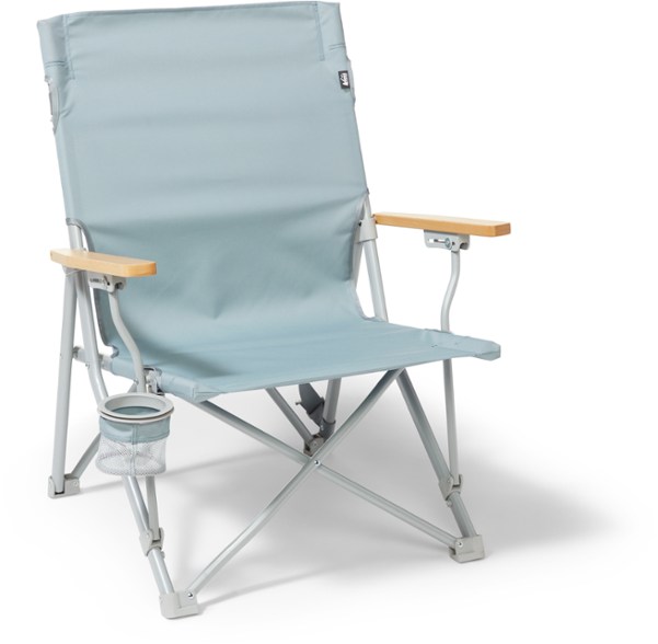 EcoLux portable chair folded compactly for easy transport during hiking trips