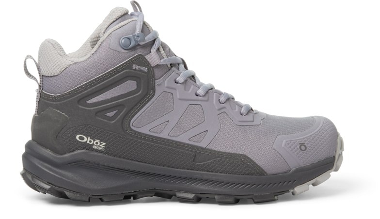 Side view of women's hiking boots showcasing waterproof mesh and supportive ankle design