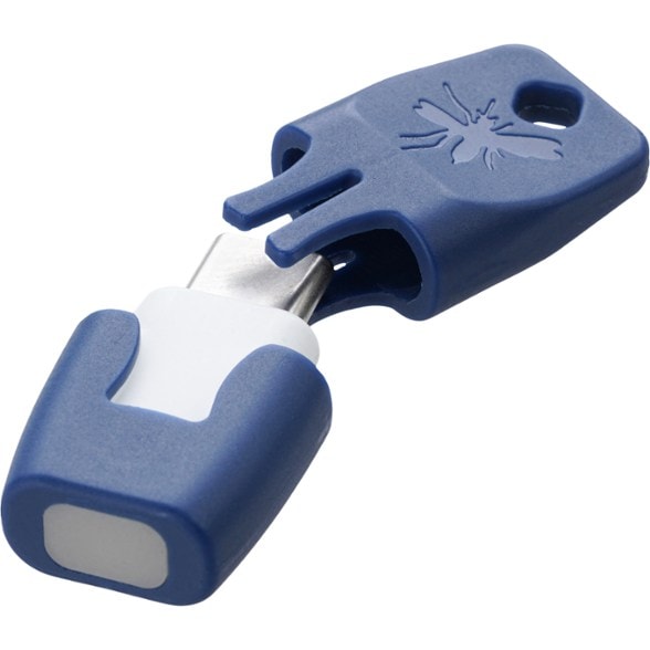 HeatWave USB-C Insect Bite Relief Device in action, providing relief from a mosquito bite.