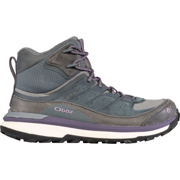 Side view of Hyalite Eco-Friendly Mid Waterproof Hiking Boots for Women, showcasing the suede leather upper and ankle support.