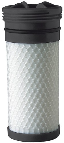 Close-up of Katadyn Hiker Pro Replacement Element with pleated glass-fiber structure, ideal for backpacking.